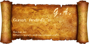 Gunst András névjegykártya
